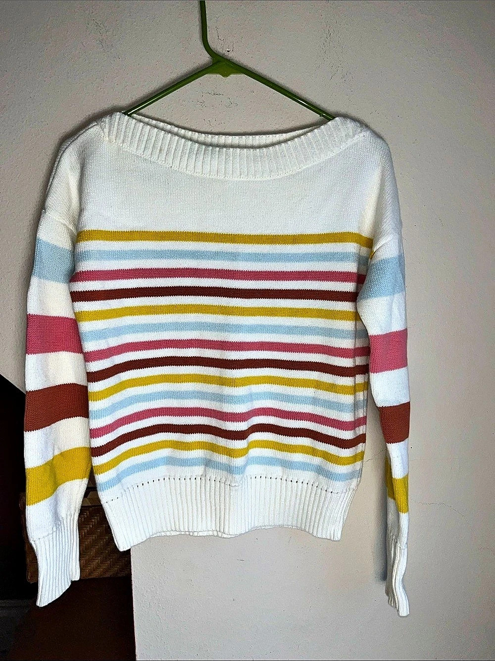 Gap Striped Crewneck Sweater in White Size XS Like New